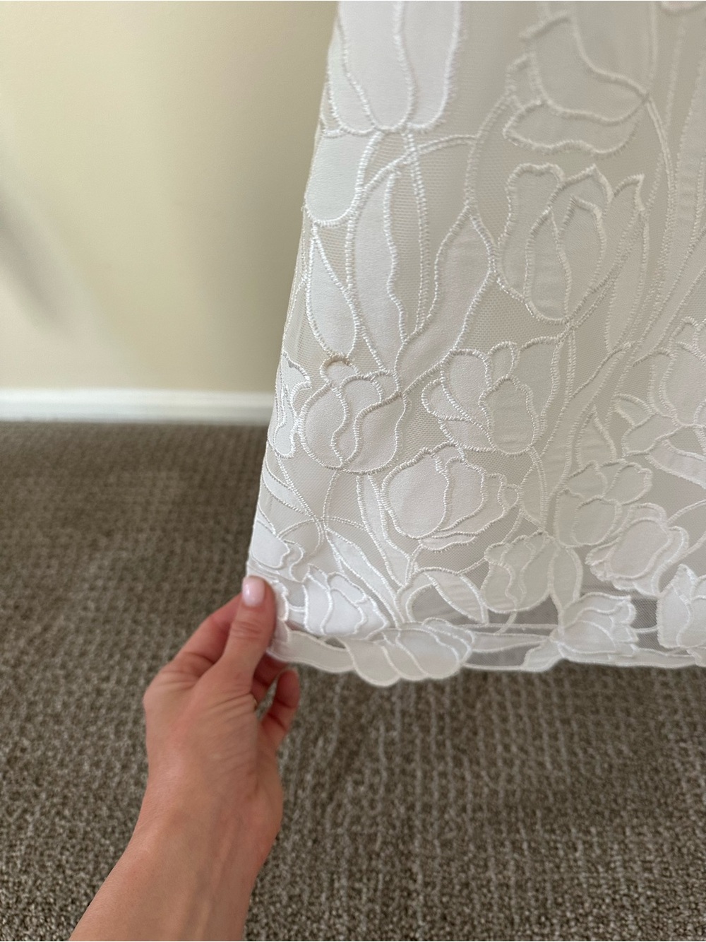 Jenny Yoo Strapless White Lace Mini Dress - Picture 7 of 9